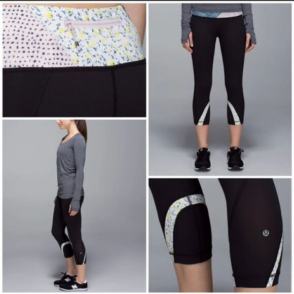 Lululemon Run Inspire Crop II Sz 4 In Black / Wi14 - Picture 1 of 12